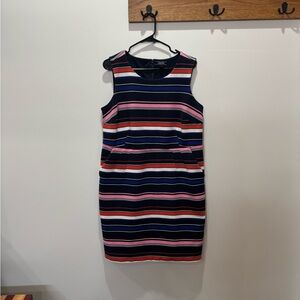 ✨ Lands' End Multicolor Striped Mini Dress: Size 16 W ✨